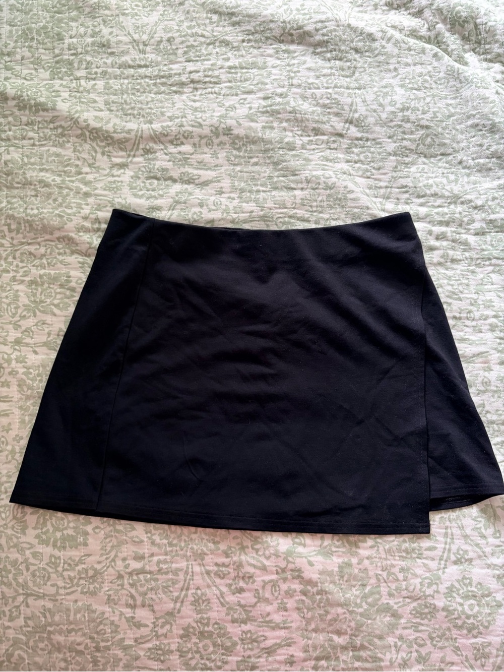 American Eagle Outfitters Black Wrap-Front Mini Skirt